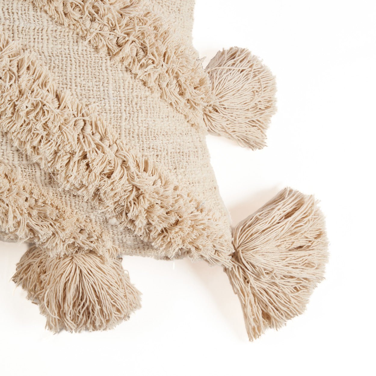 Bambua Nomad federa cuscino crema cotone con nappe