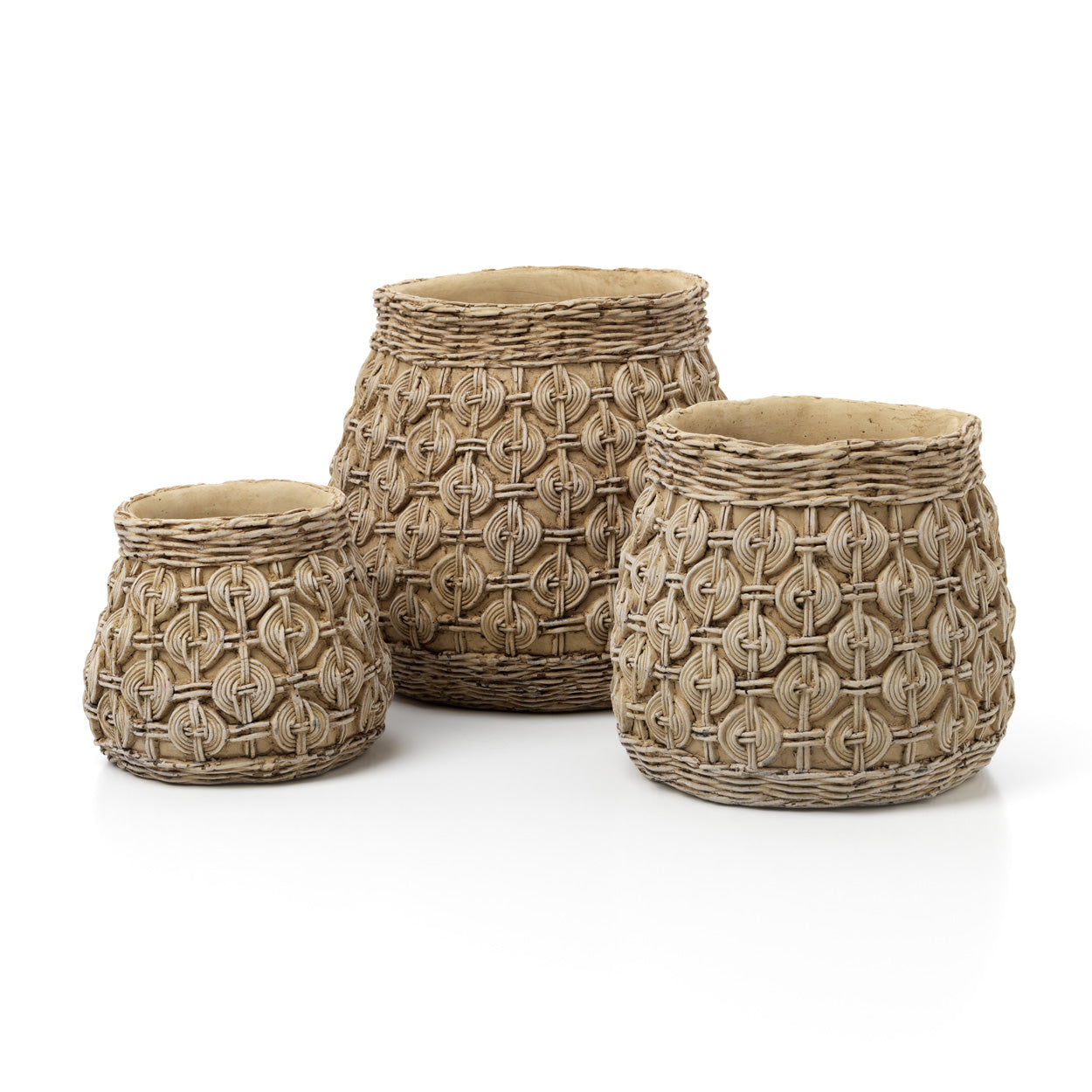 Bambua The Knot vaso XL in cemento motivo intrecciato