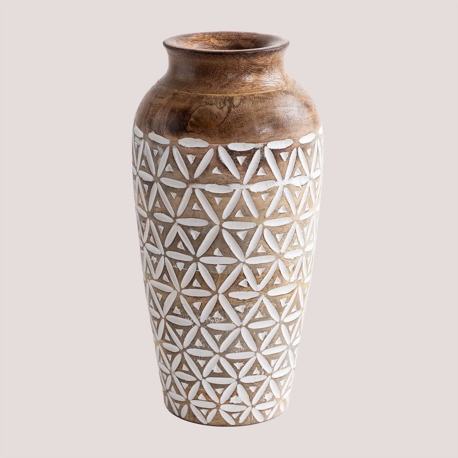 Sklum Araza vaso in legno di mango 35 cm boho