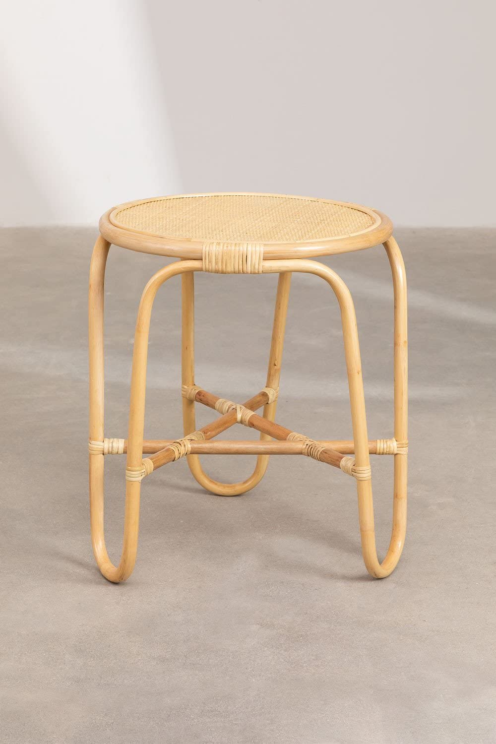 Sklum Minto tavolino rotondo rattan marrone naturale
