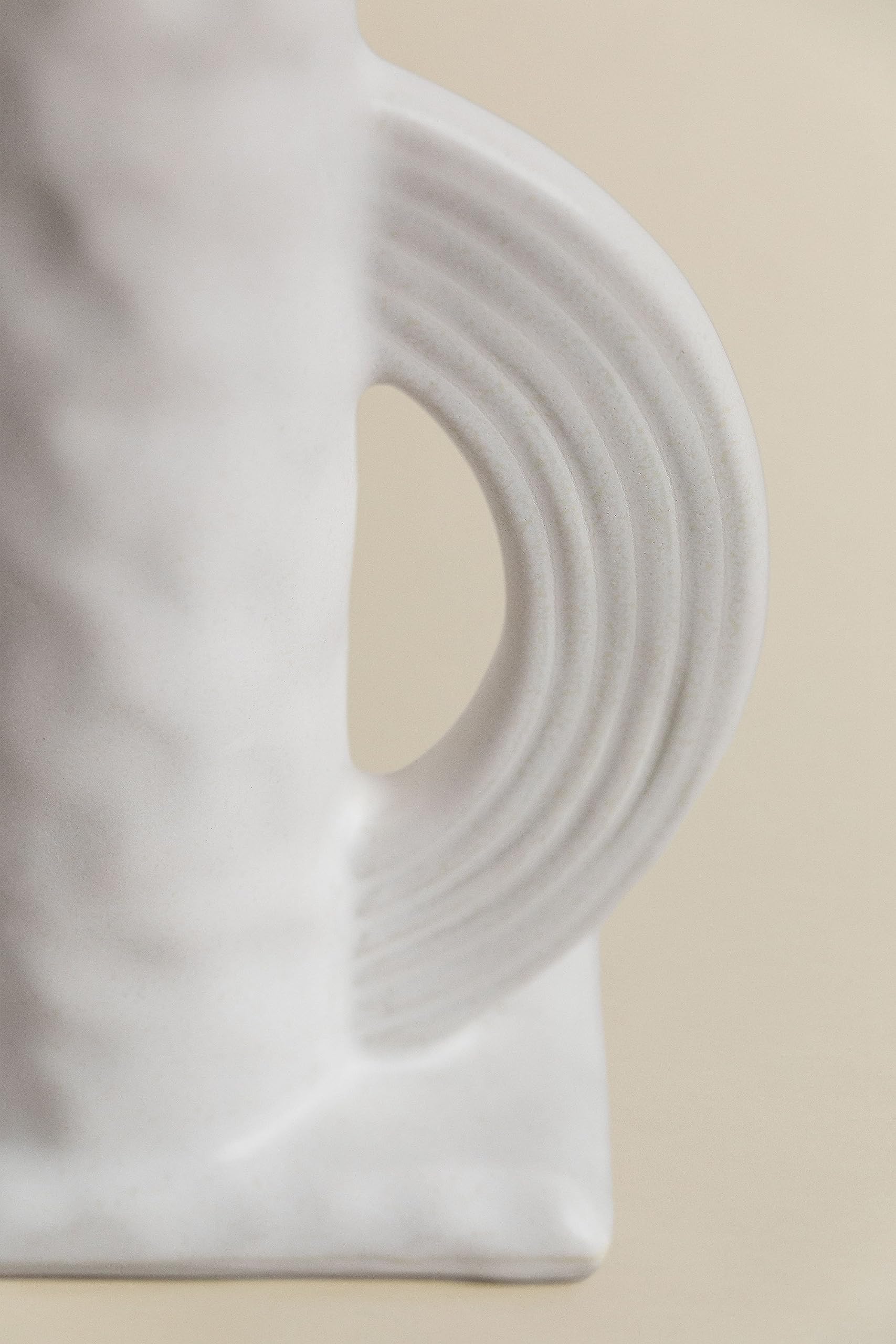 Sklum Trond Portacandele Ceramica Bianco 15 cm