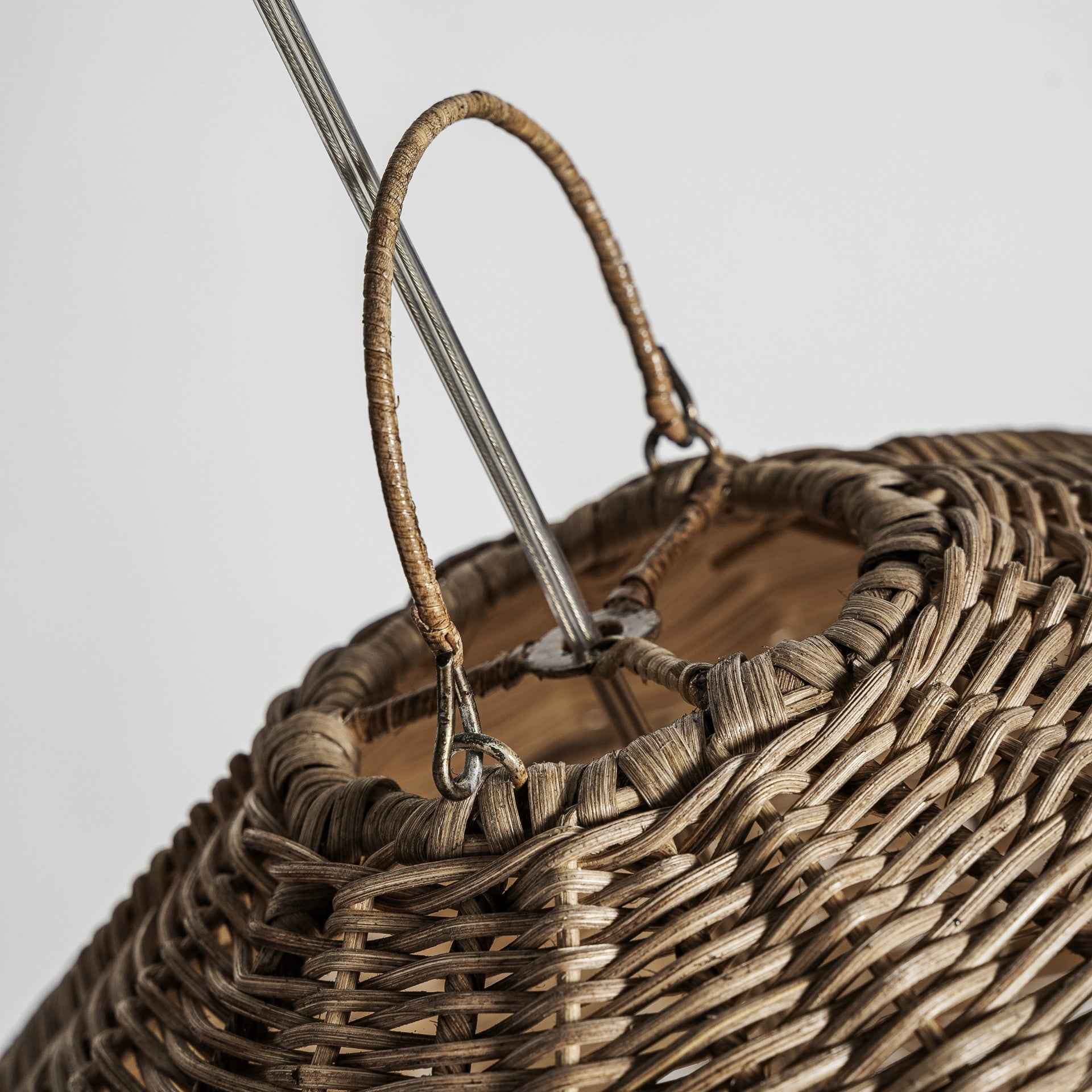 Bambua Hatelhe lampadario rattan grigio