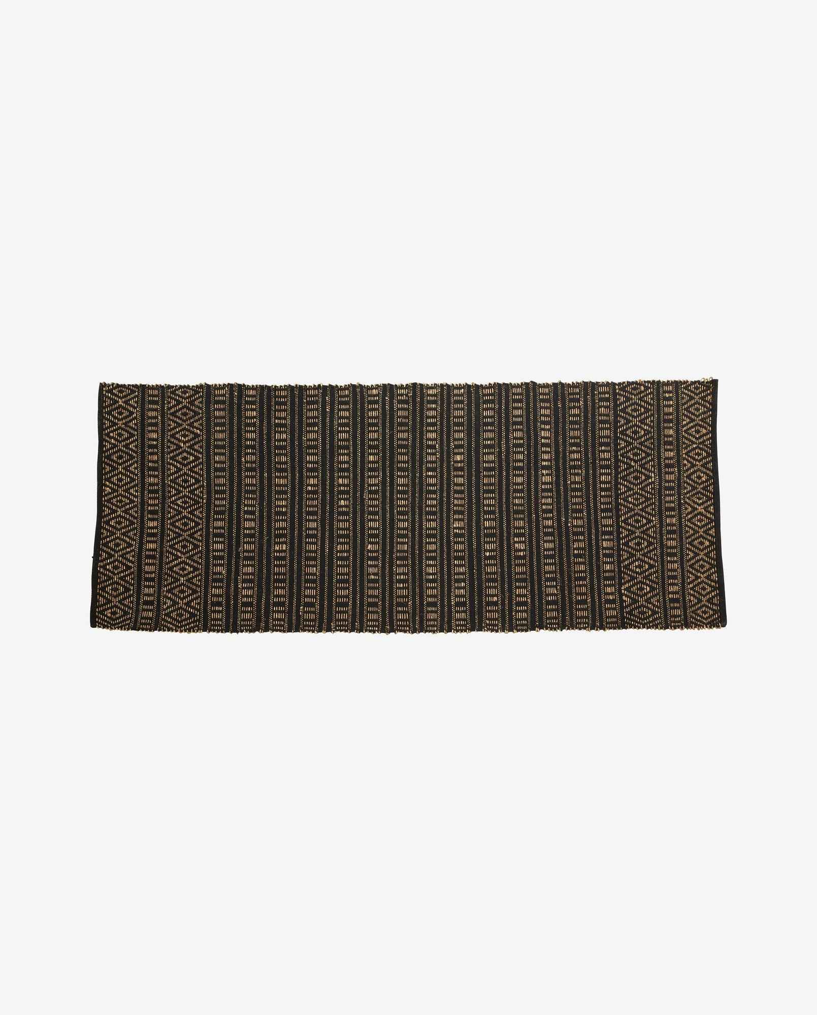 Bambua Farah tappeto 250x100 nero naturale cotone