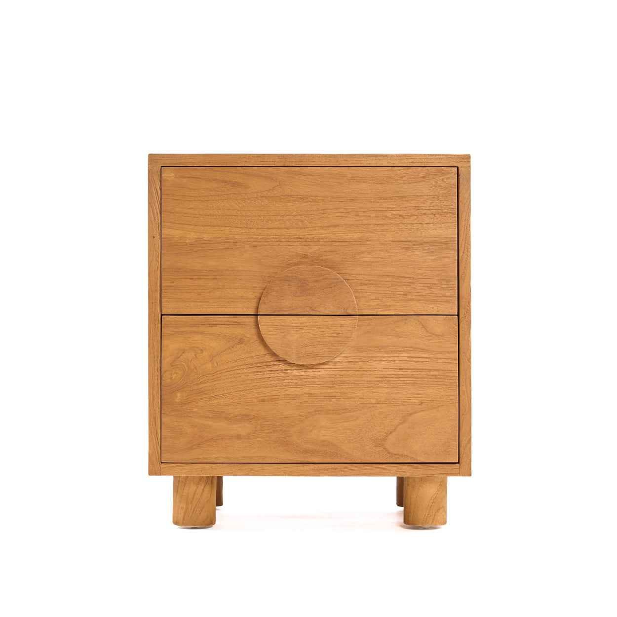 Bambua Eclipse comodino teak naturale 2 cassetti