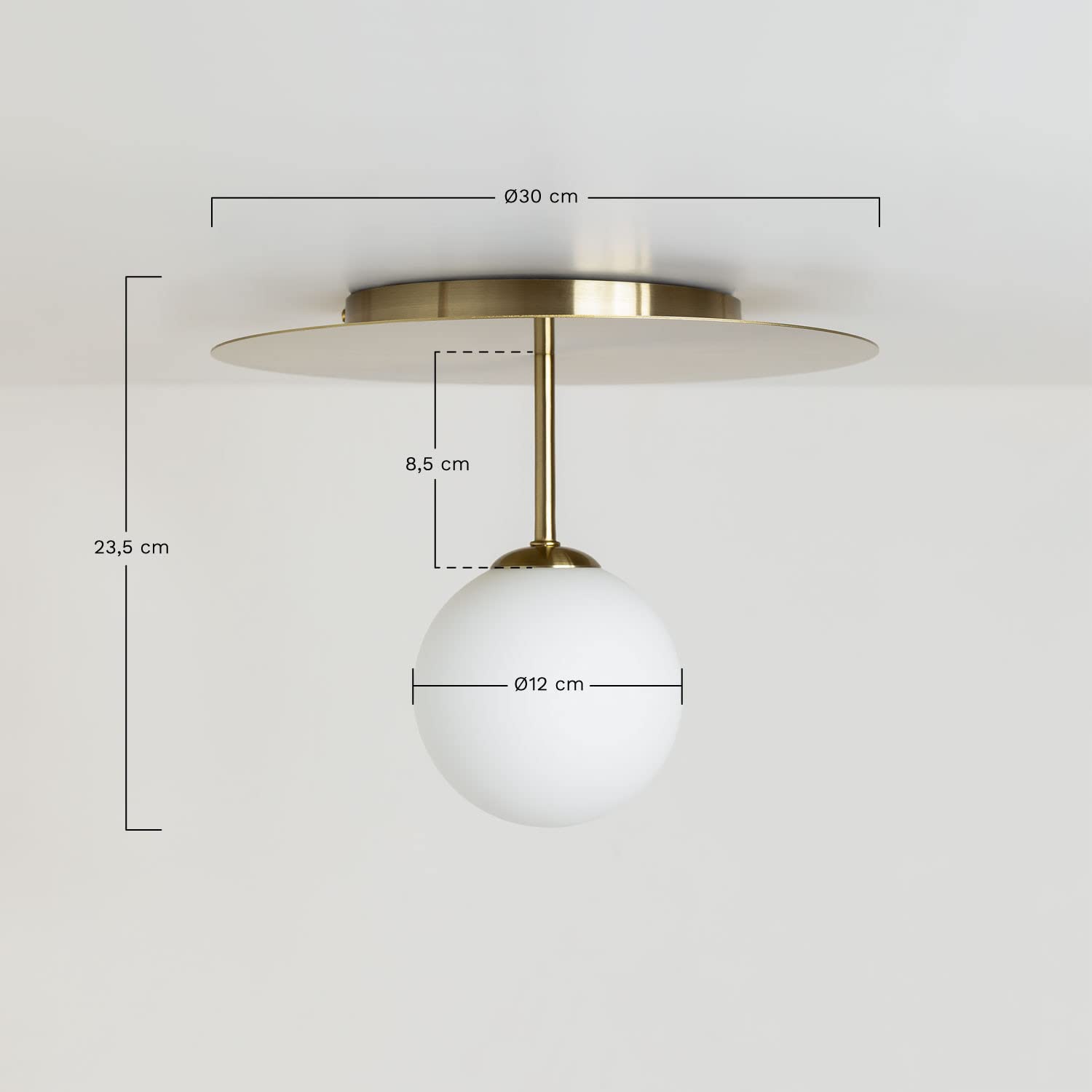 Sklum Uvol Plafoniera Vetro Sfera Cristallo D30 cm Ferro