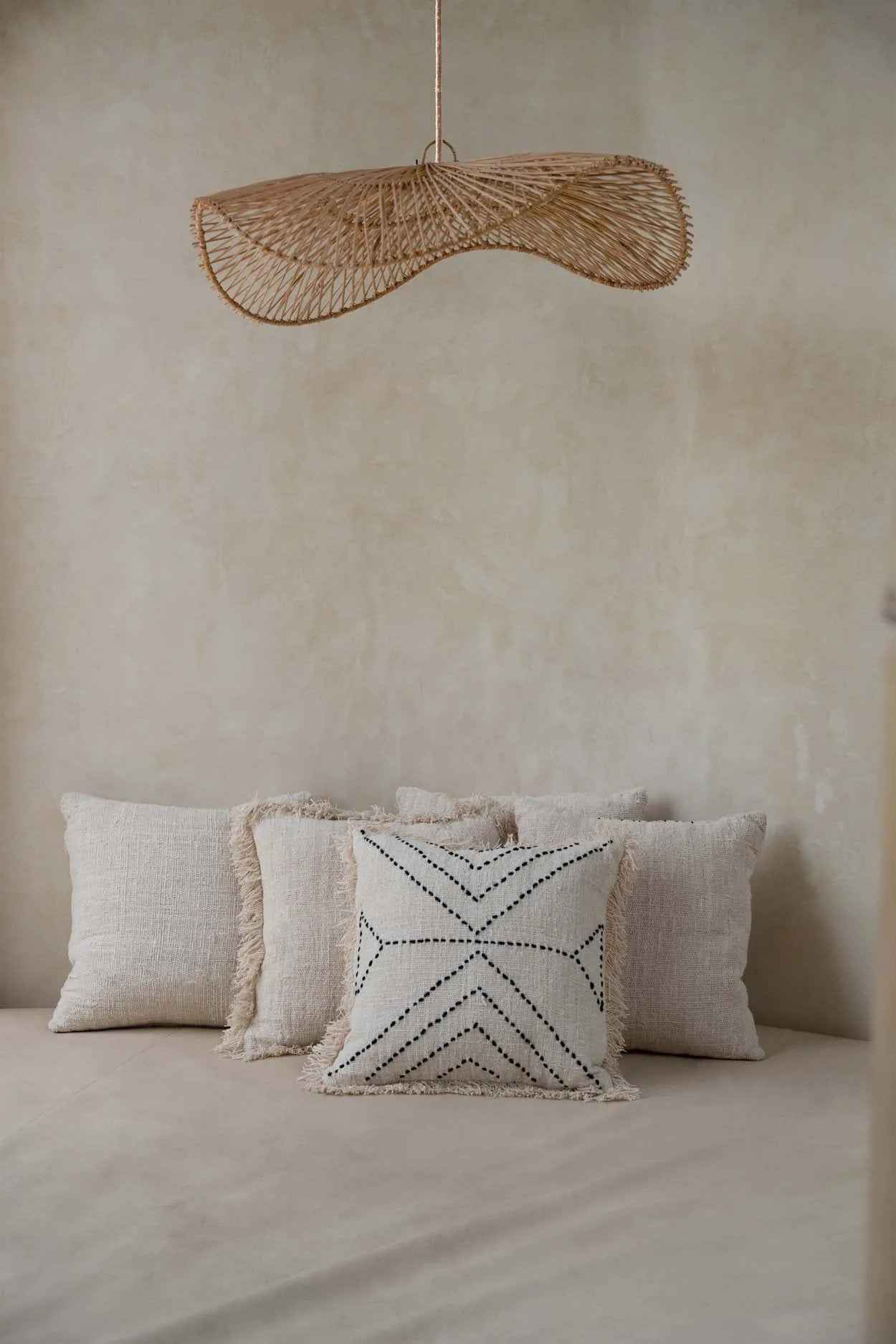 Bambua Chapeau sospensione rattan naturale L