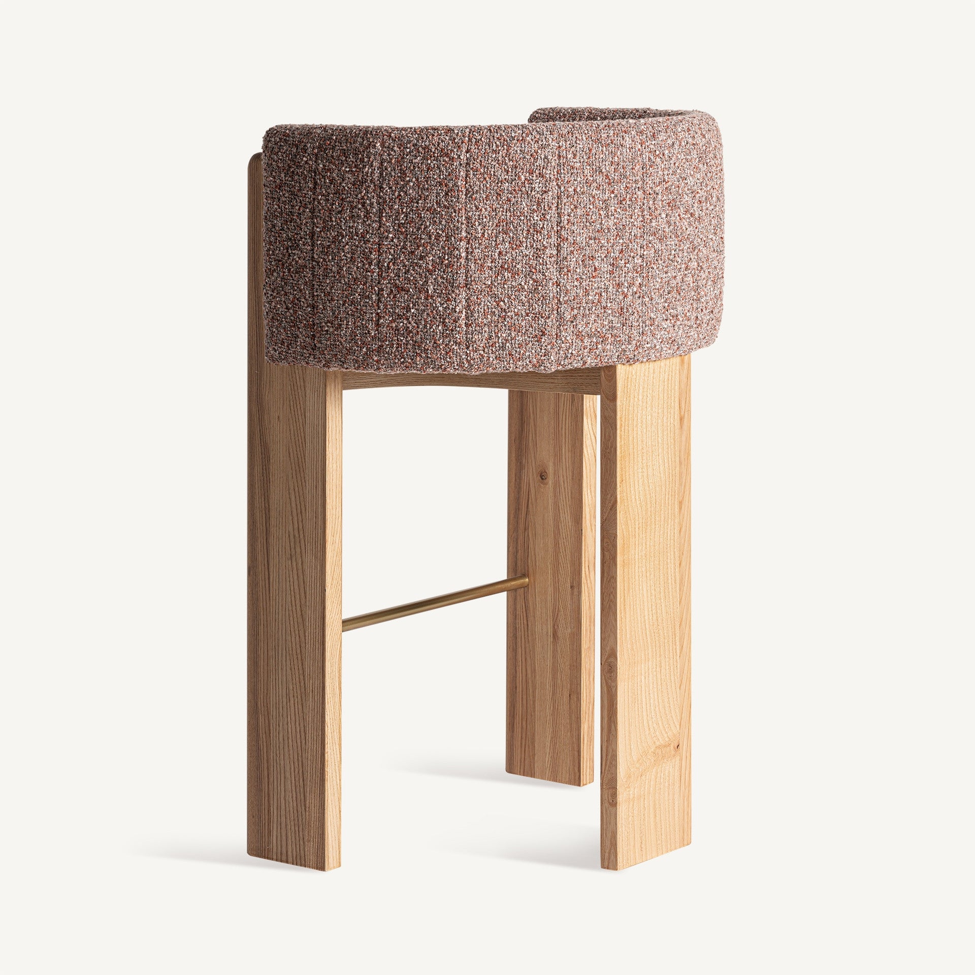 Bambua Sernier sgabello alto rovere bouclé malva