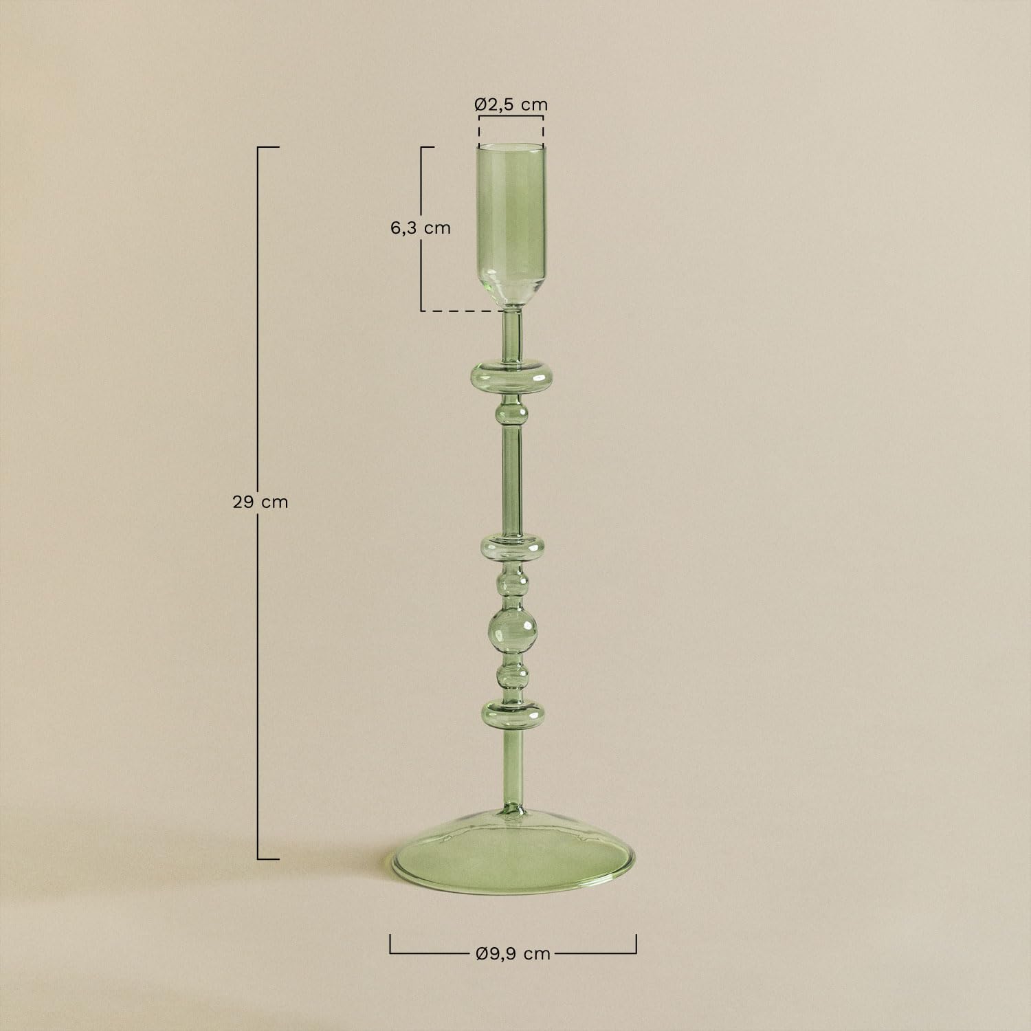 Sklum Caurro portacandele vetro 29 cm