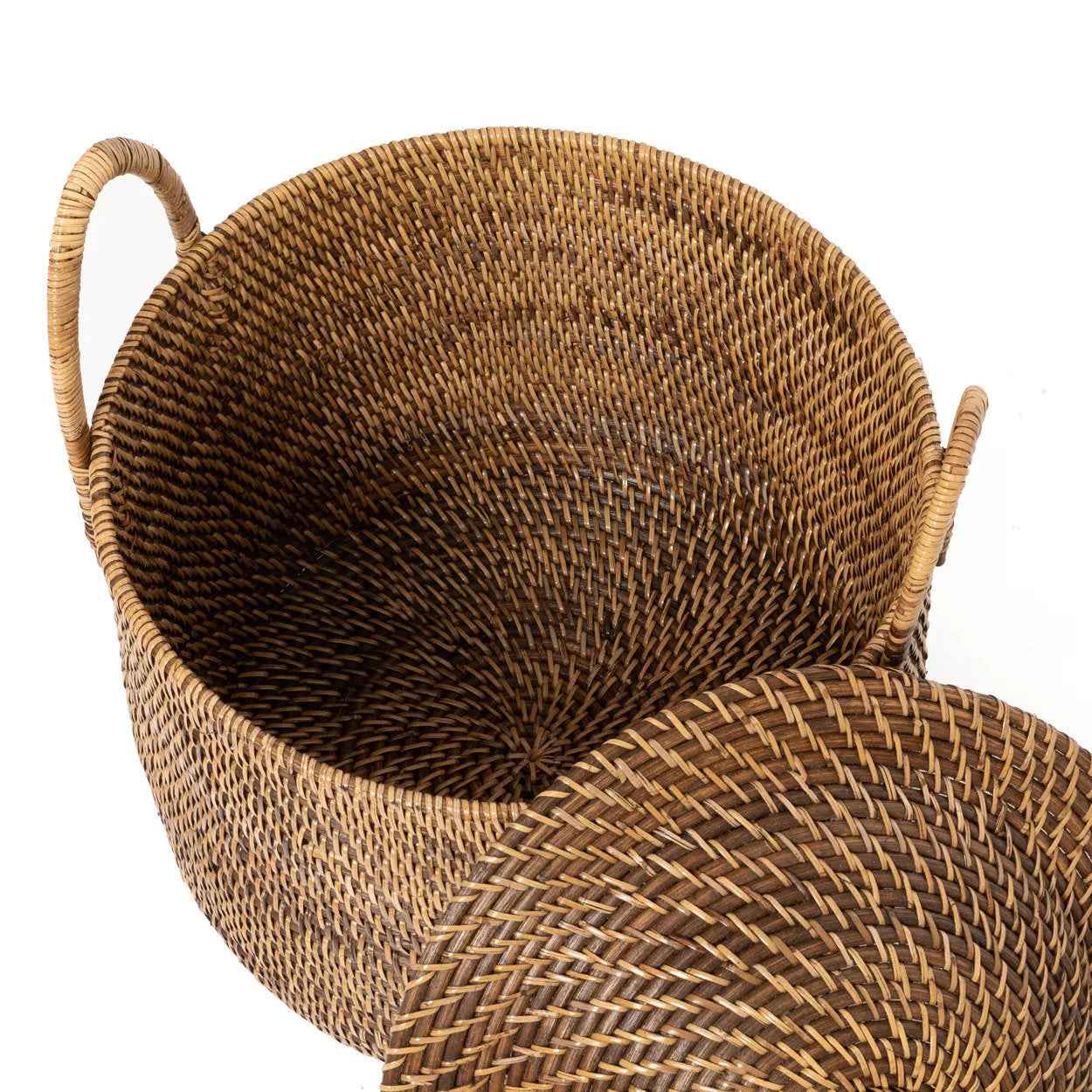 Bambua Colonial Handles cesto rattan naturale marrone