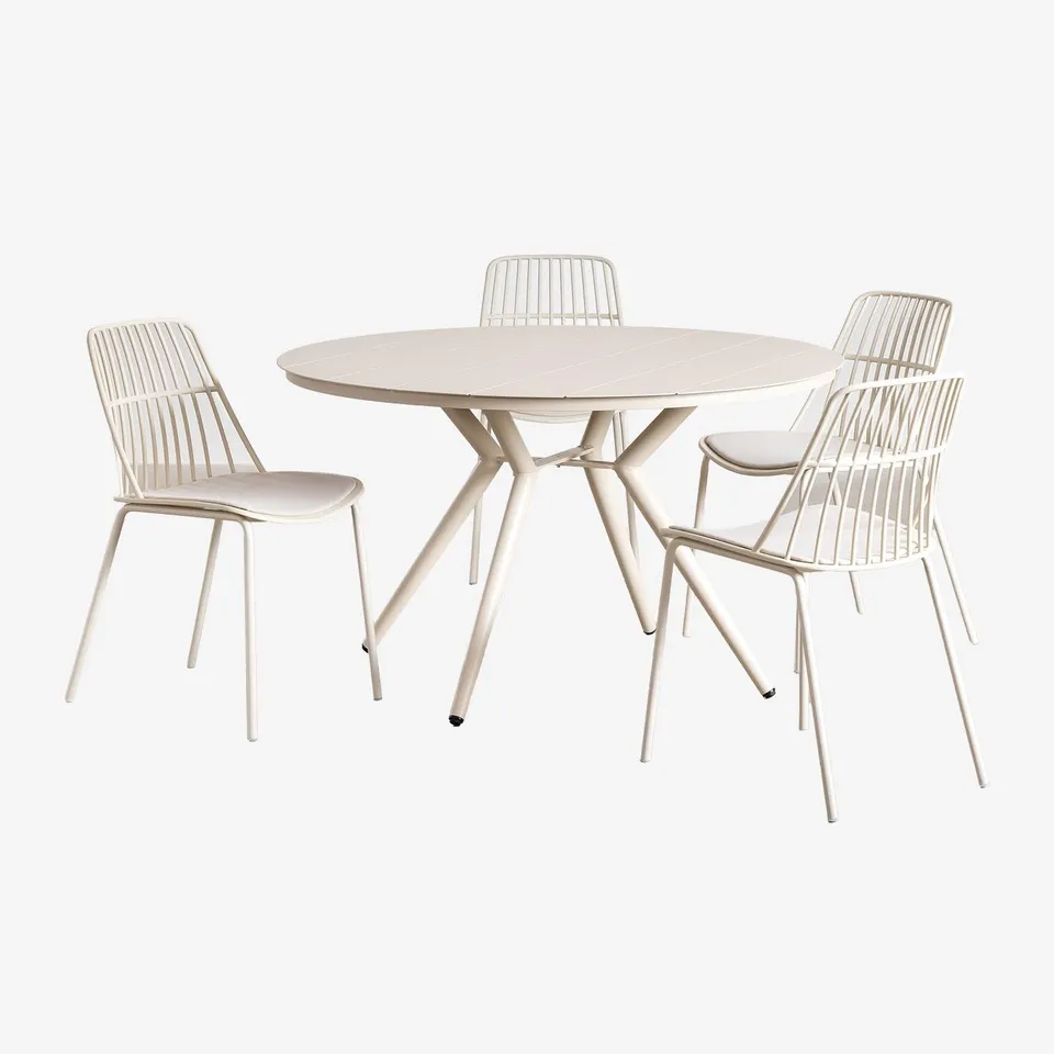 Sklum Valerie 100 set tavolo rotondo e 4 sedie giardino