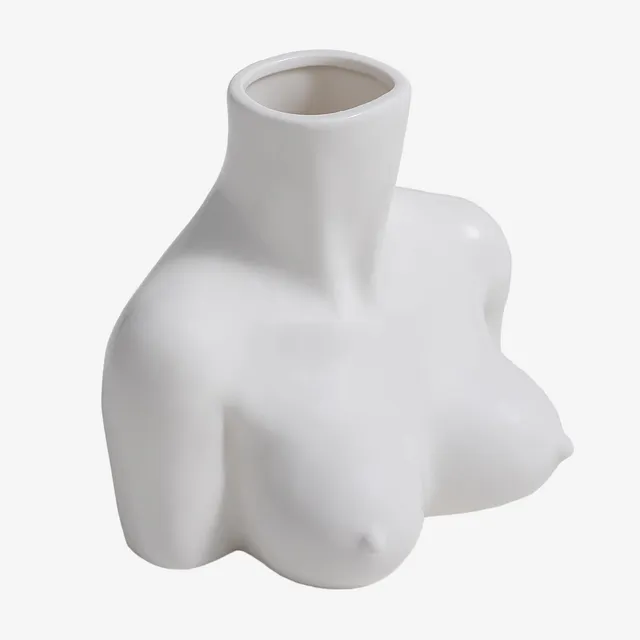 Sklum Aleska vaso in ceramica bianco forma busto