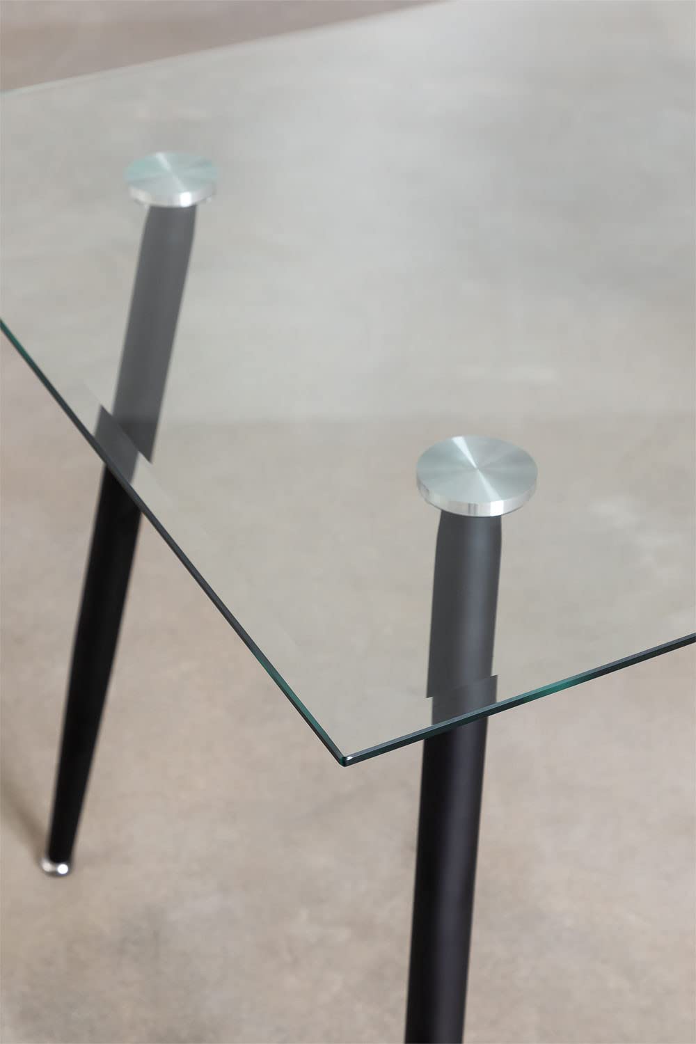 Sklum Lahs tavolo da pranzo in vetro 120x80 cm nero