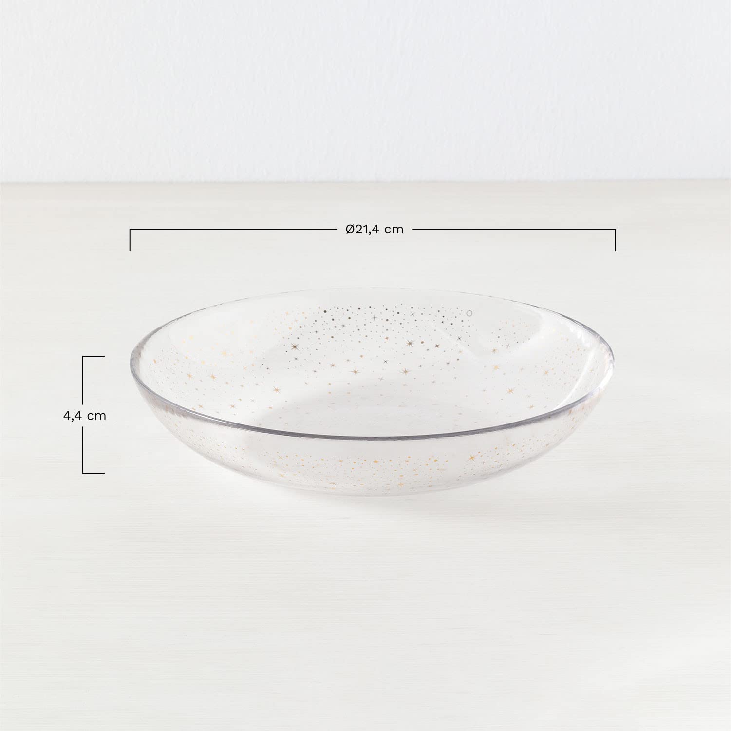 Sklum Byron Set 4 Piatti Fondi in Vetro 21,4 cm