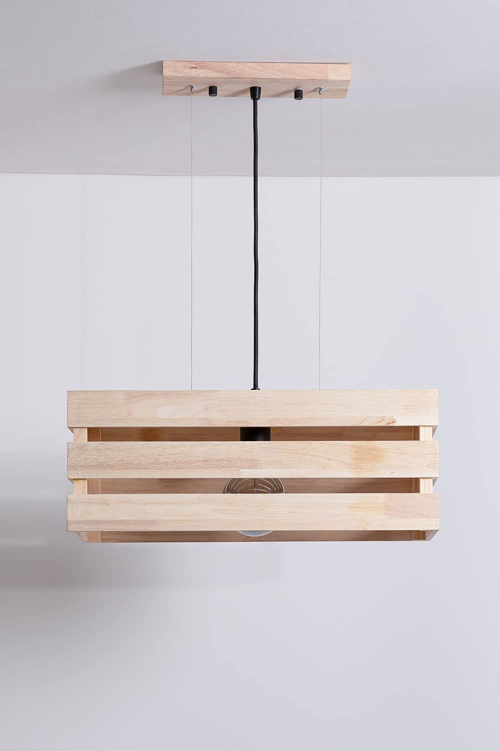 Sklum Kaixa Lampada da Soffitto Legno Naturale 50 cm