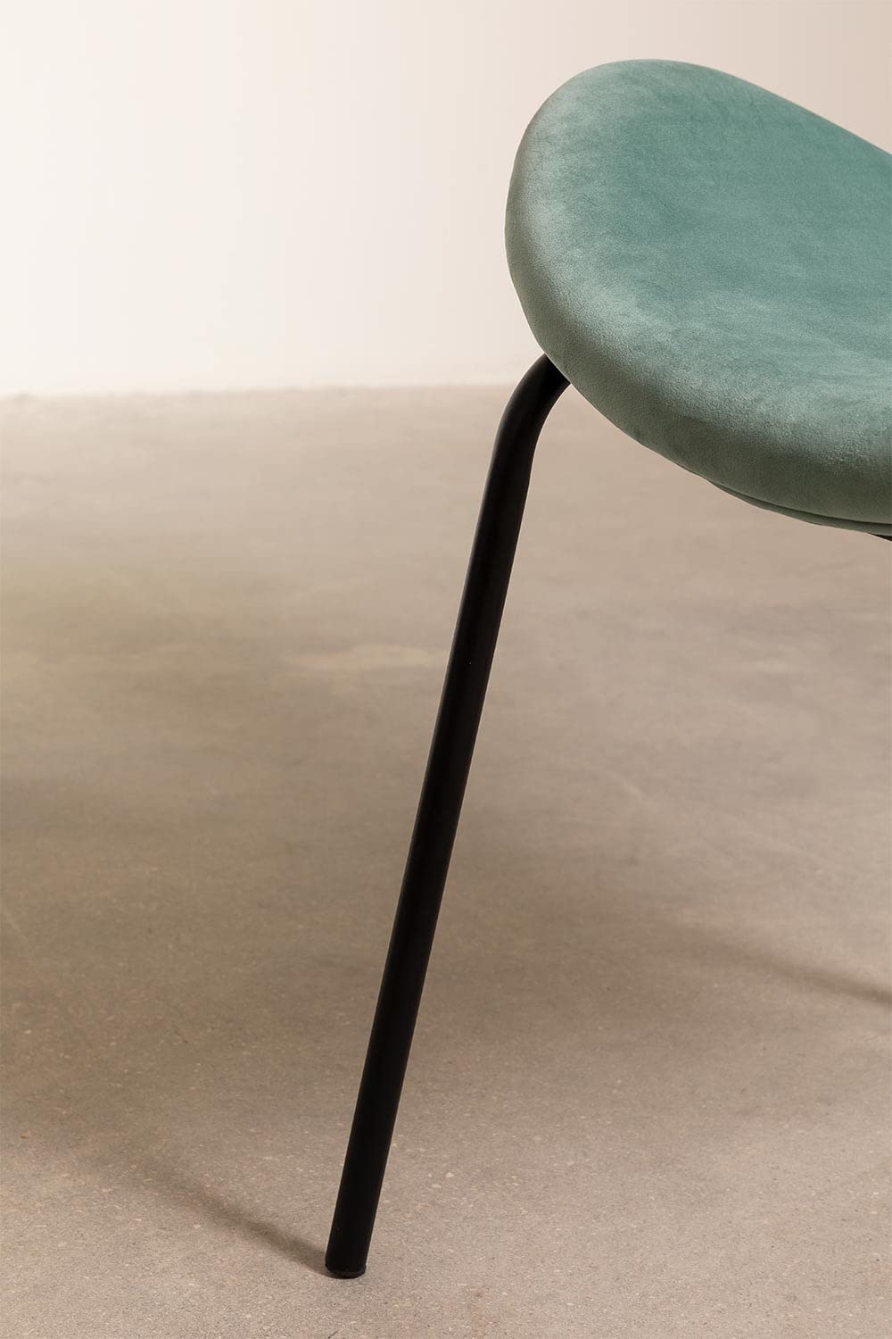 Sklum Fior sedia da pranzo velluto verde abete gambe metallo