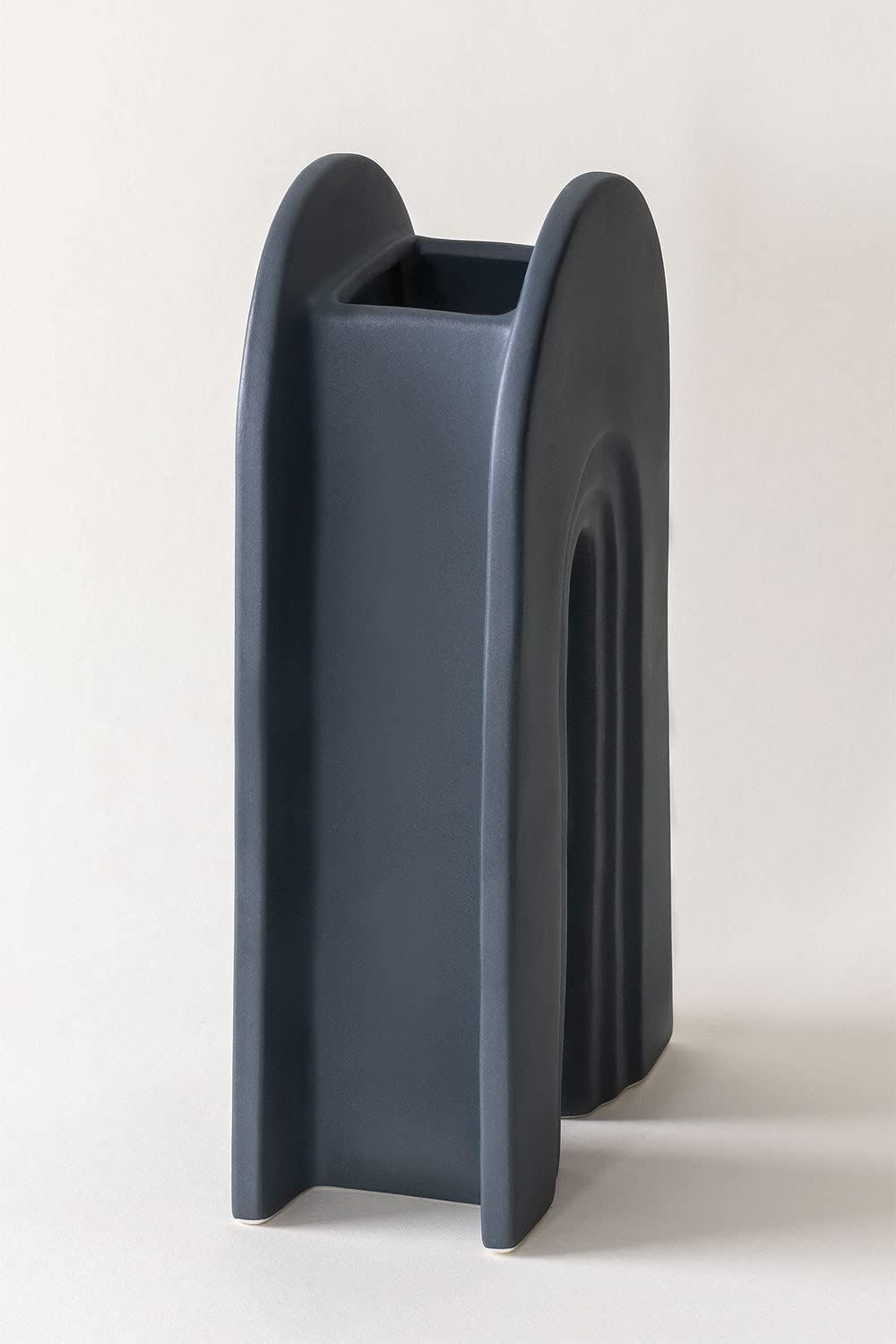 Sklum Lernig vaso in ceramica blu turchese h 26,5 cm