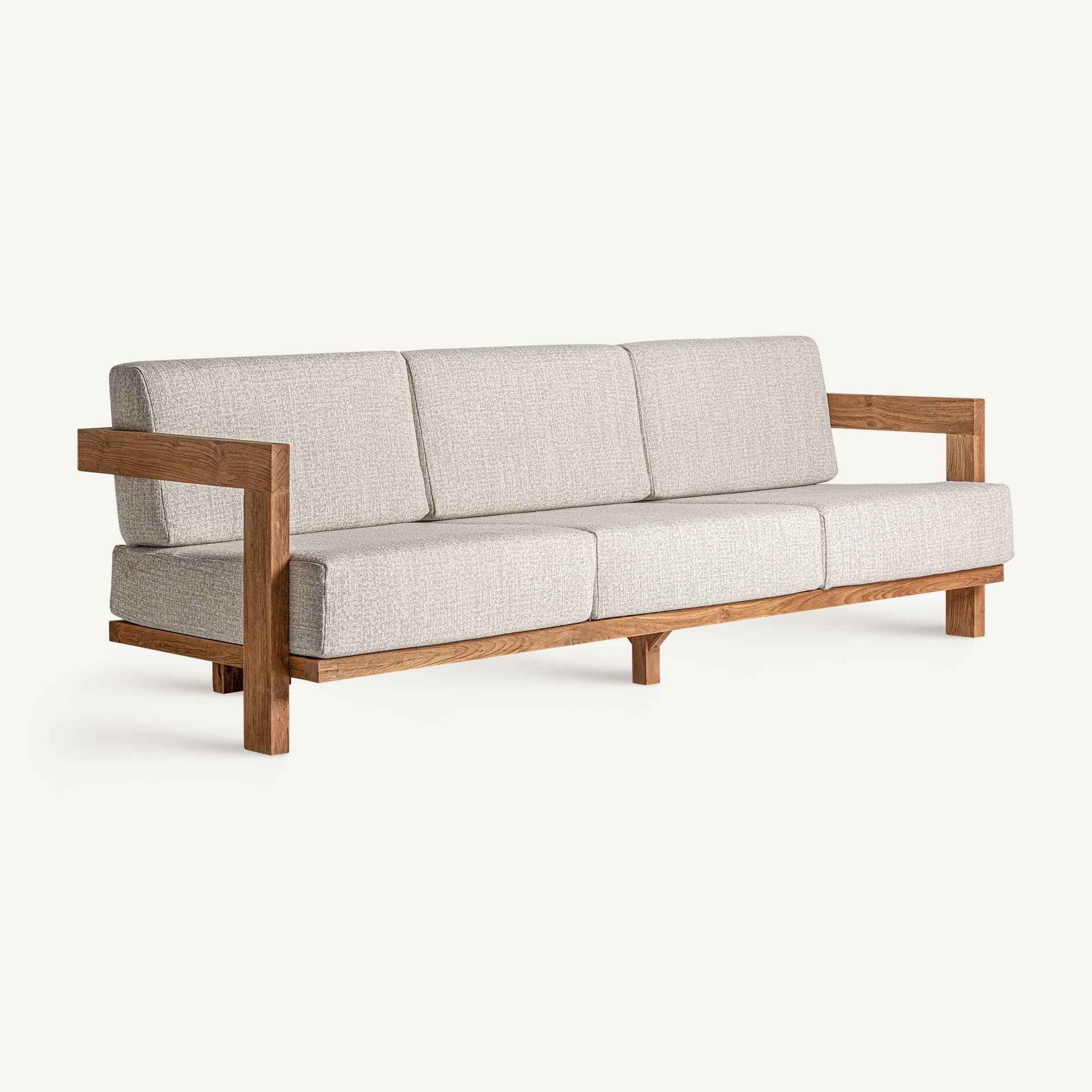 Bambua Testa Divano da Esterno 3 Posti Teak