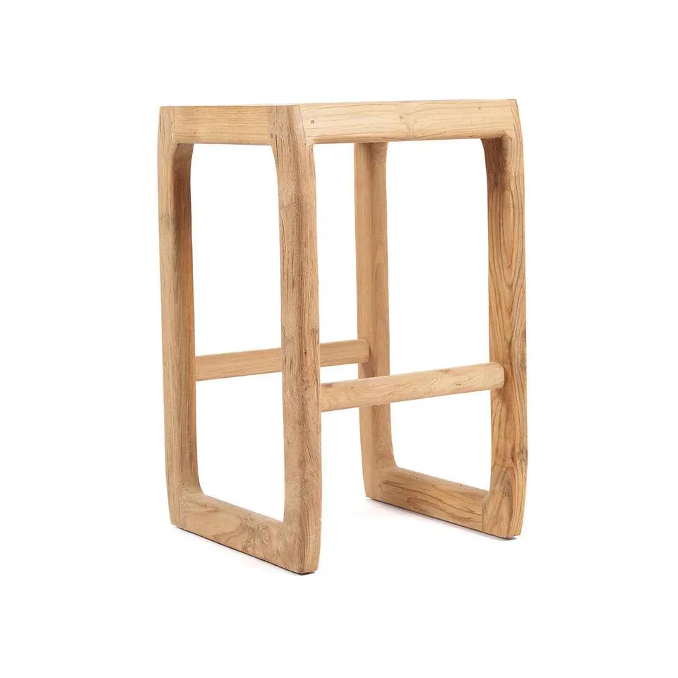 Bambua Ithaca sgabello bar da esterno teak riciclato