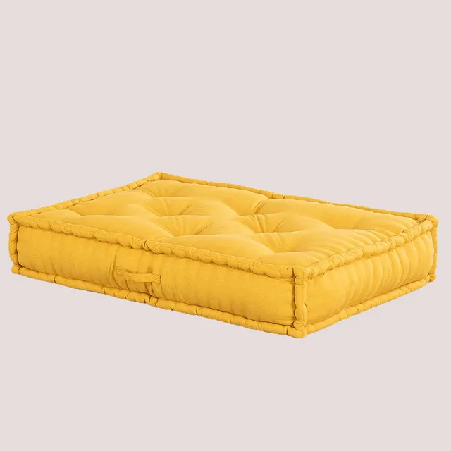 Sklum Dhel pouf cuscino doppio in cotone arancione mango