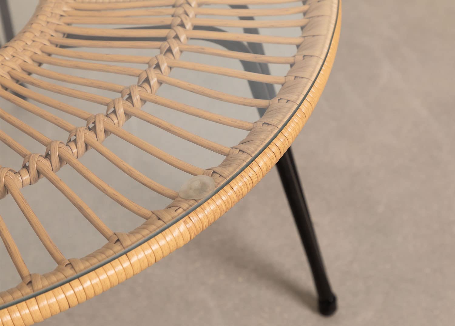 Sklum Kuman tavolino giardino rotondo rattan naturale Ø90 cm