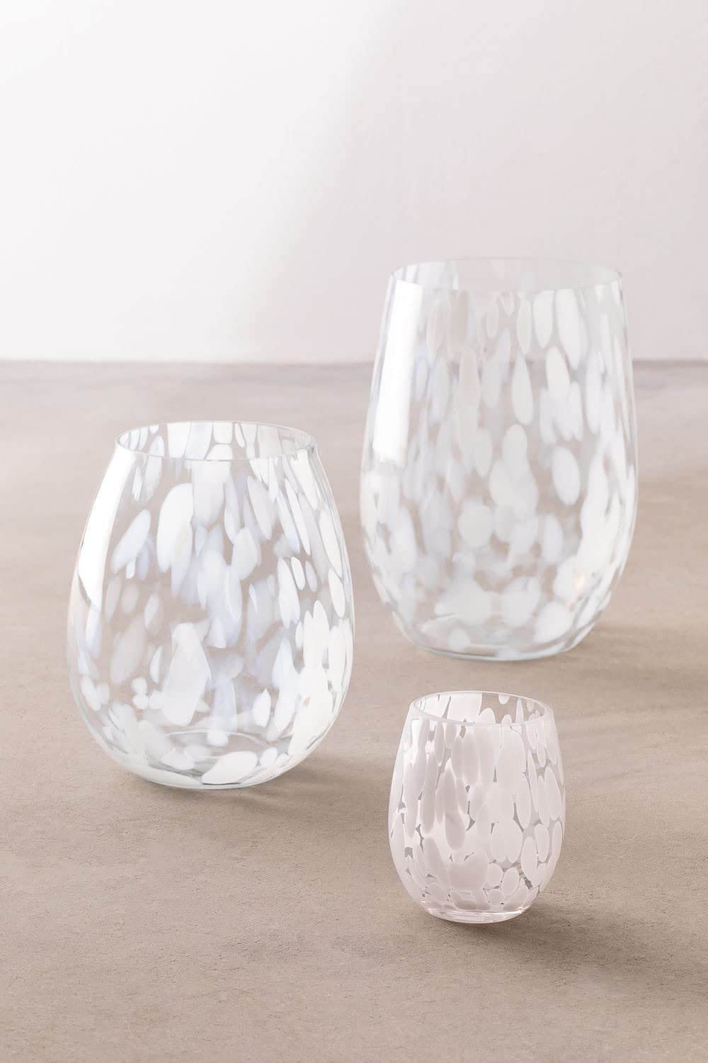 Sklum Sosan vaso vetro 25 cm tocchi bianchi decorativo