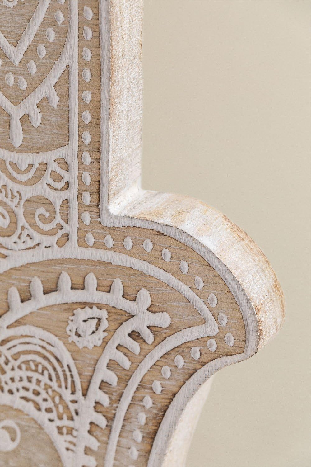Sklum Biaru Figura Decorativa Legno Mango Bianca
