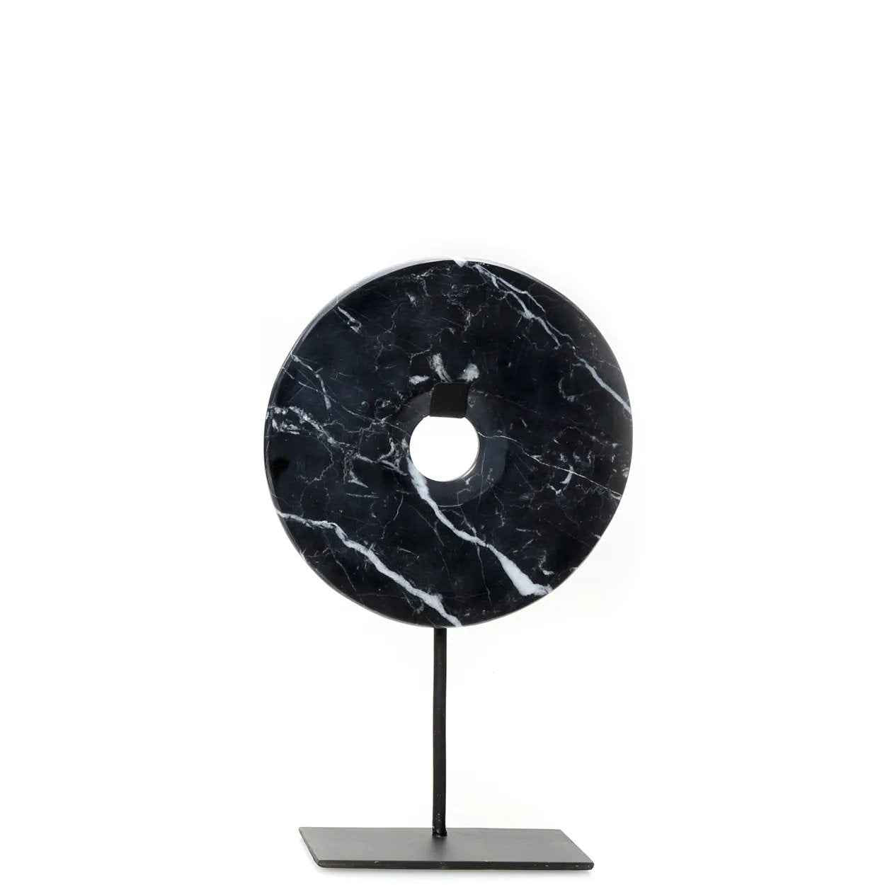 Bambua Marble Disc Scultura Marmo Nero M