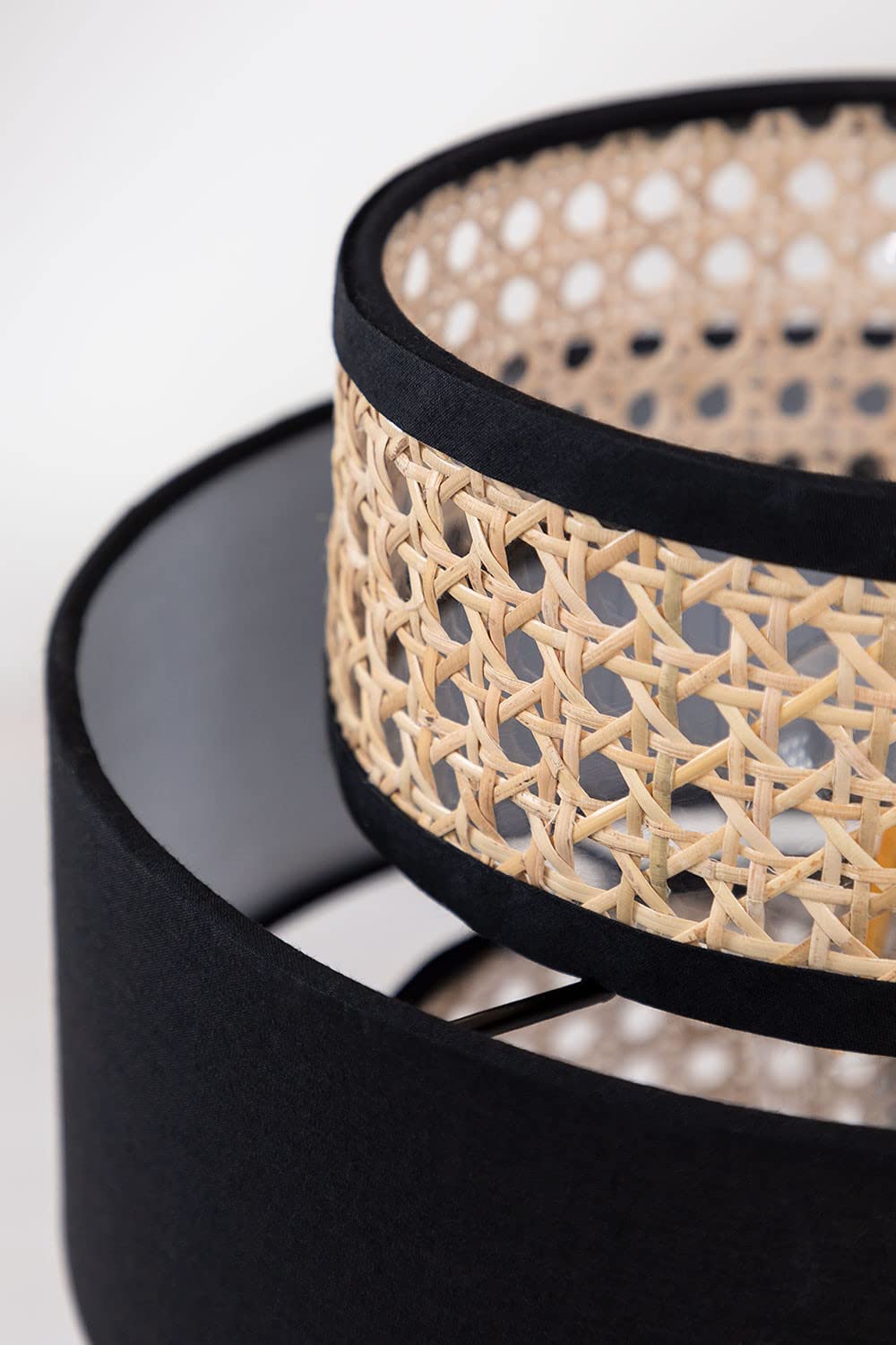 Sklum Satu lampada da tavolo rattan nero Ø26,5 cm