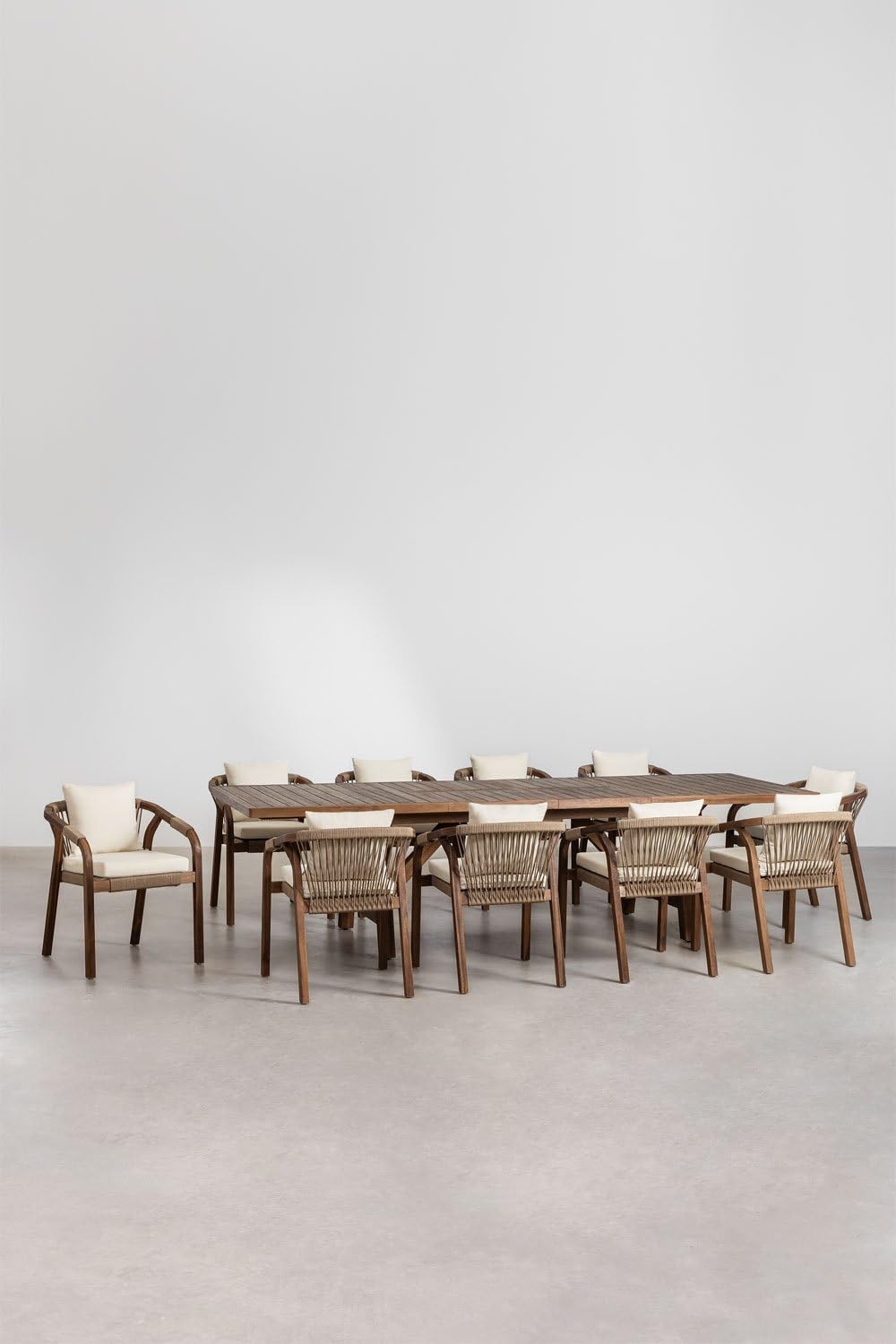 Sklum Dubai 200-300x100 set tavolo sedie giardino 10 sedie acacia