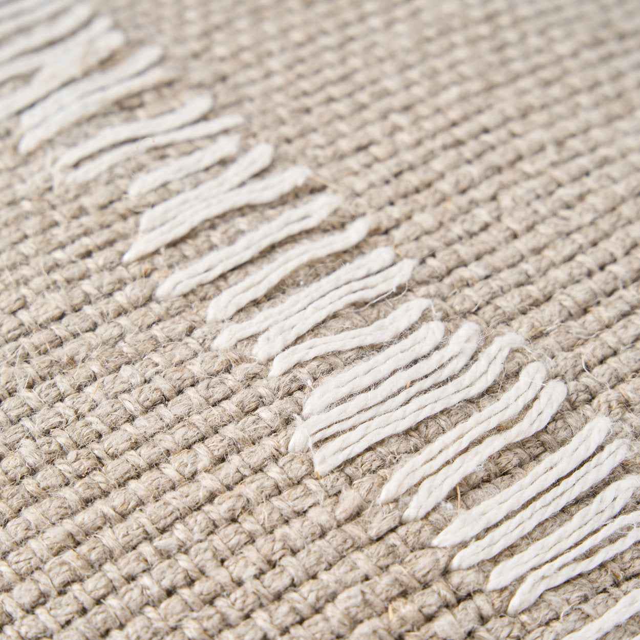 Bambua Linen Stitch federa cuscino lino bianco naturale