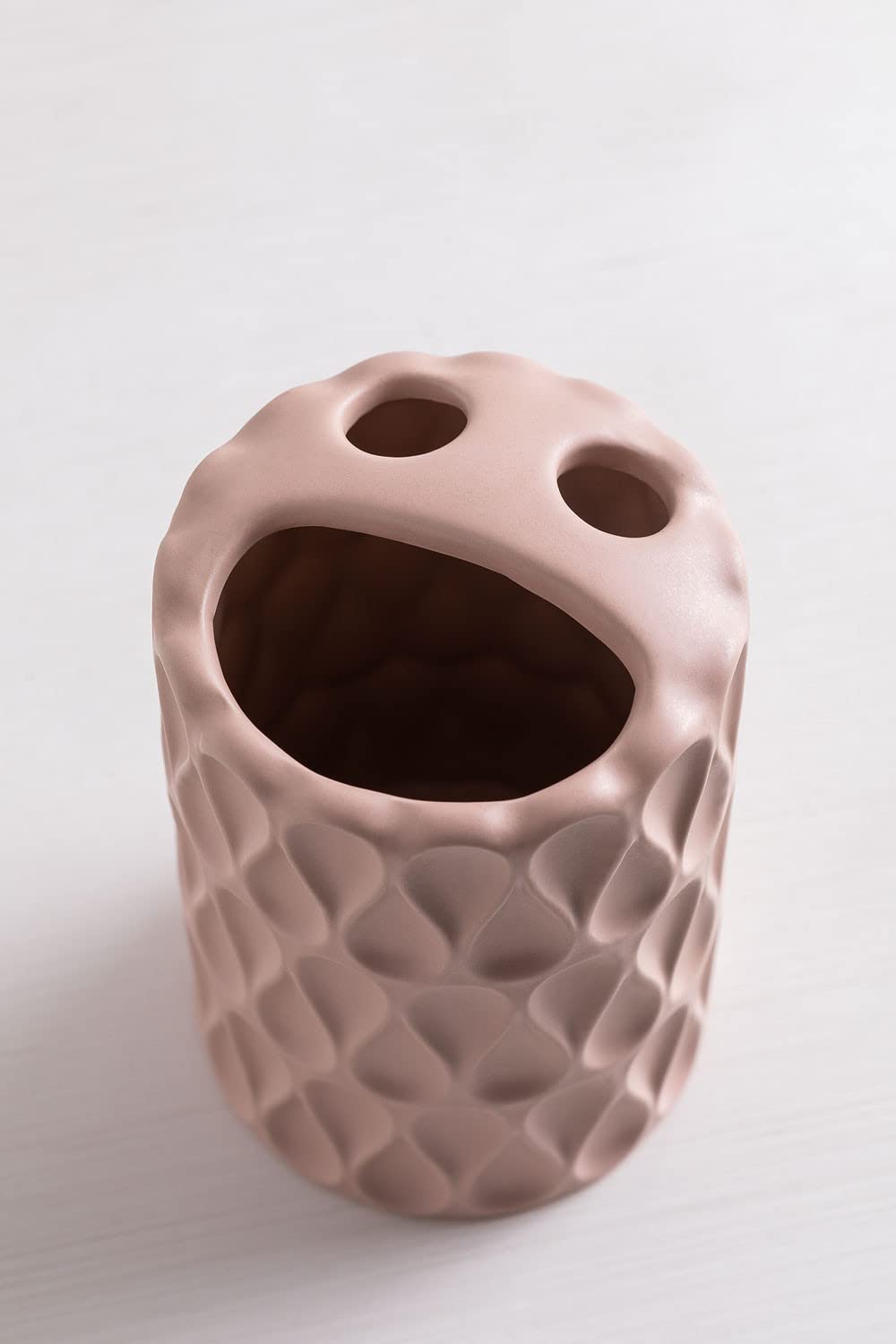Sklum Marvin portaspazzolini ceramica rosa nocciola vintage