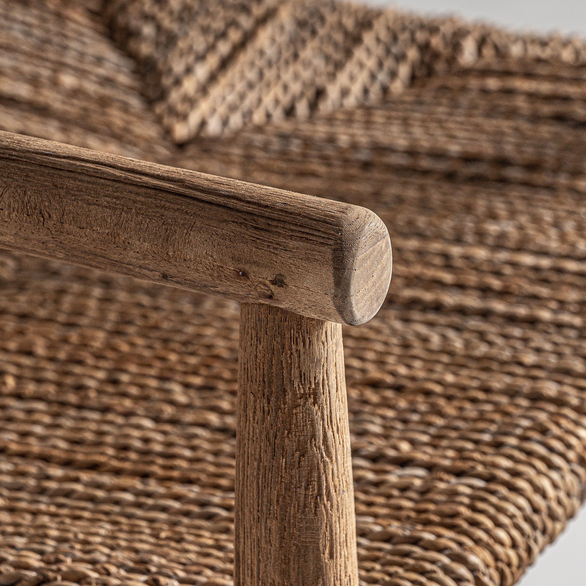 Bambua Manhula poltrona teak paglia intrecciata