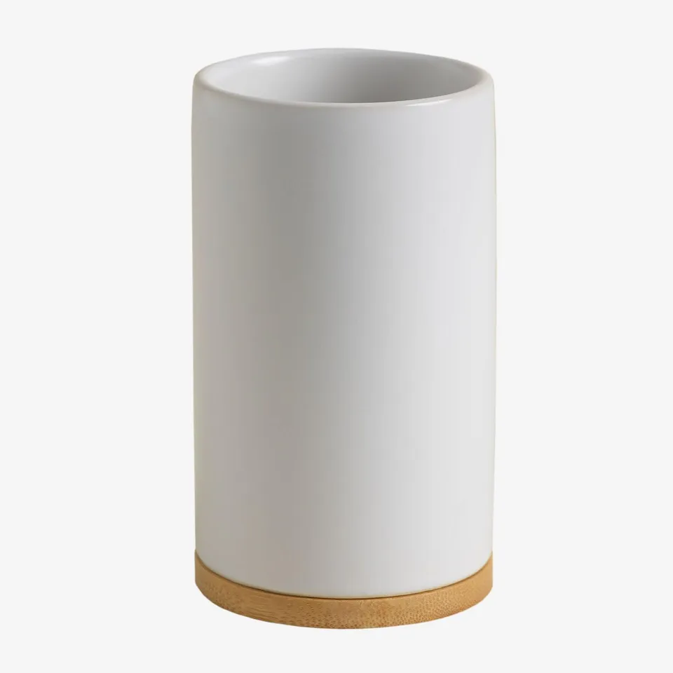 Sklum Elvan portaspazzolino ceramica bambù Ø7 cm