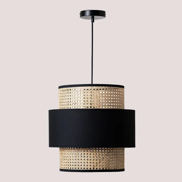 Sklum Satu plafoniera rattan nera Ø40 cm