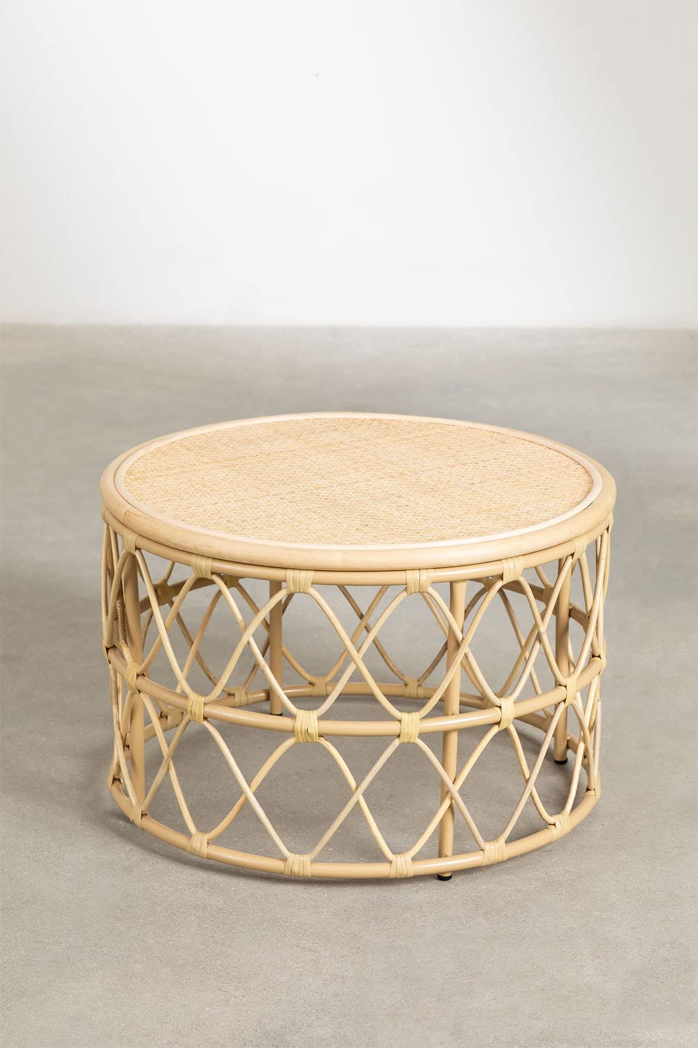 Sklum Zan Ø60 cm Tavolino Rotondo in Rattan