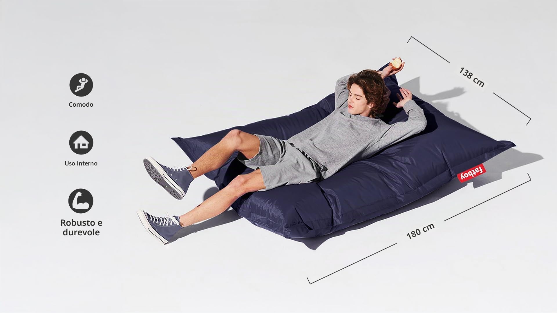 Fatboy Original Poltrona a Sacco 180x140 cm Blu