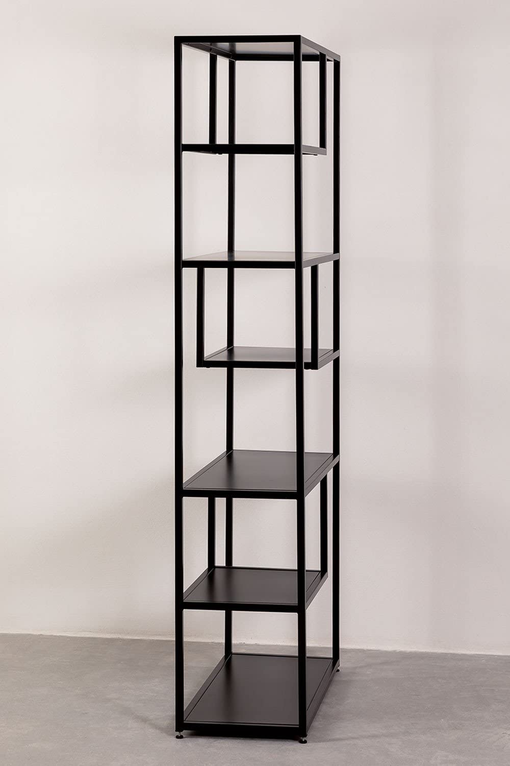 Sklum Thura libreria nera in acciaio 190 cm
