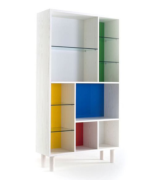 Colé Ottoman libreria bifacciale legno colorata