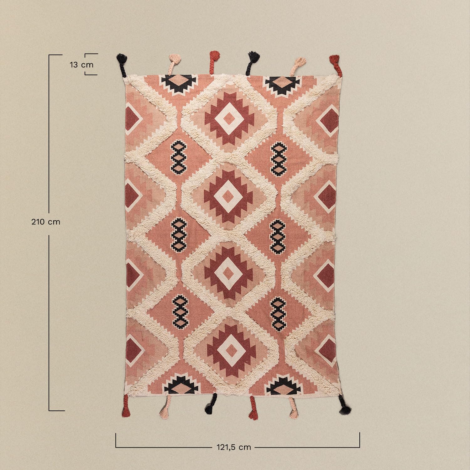 Sklum Yude Tappeto in cotone 210x120 cm etnico