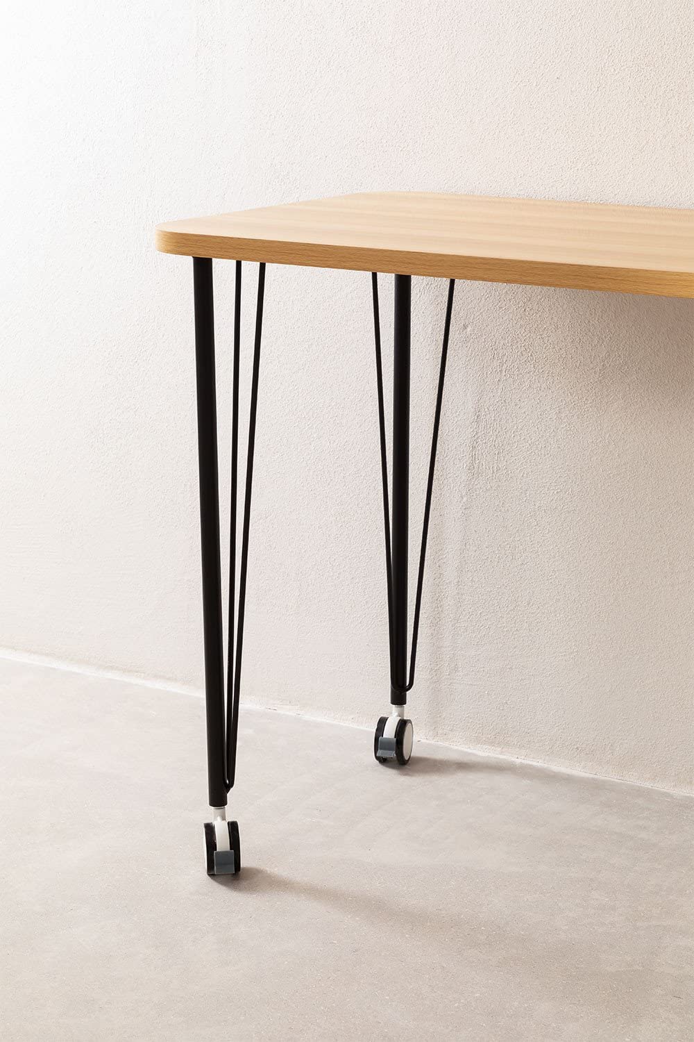 Sklum Nâpe Scrivania con Ruote Nero 120 cm