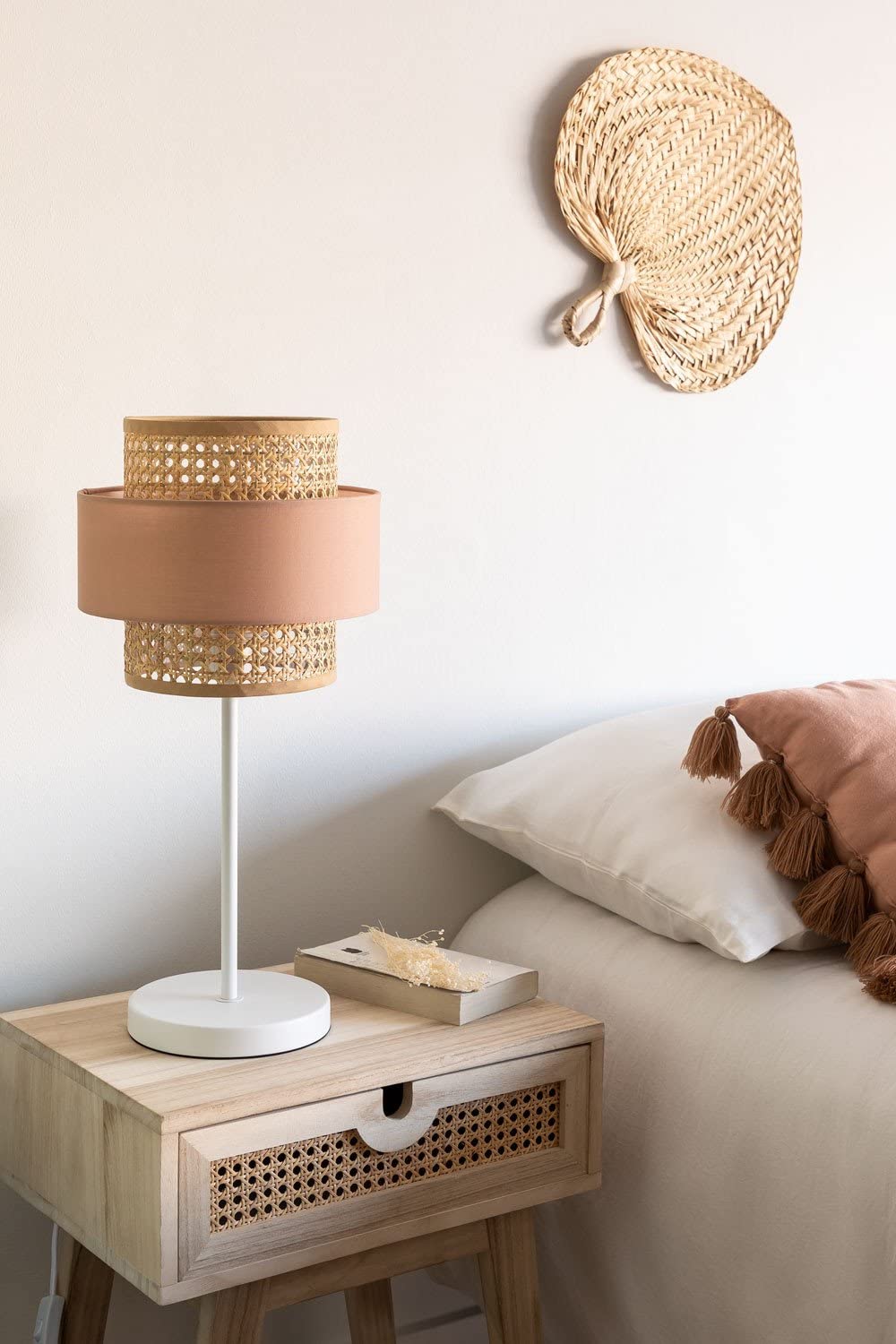 Sklum Satu lampada da tavolo rattan nero Ø26,5 cm