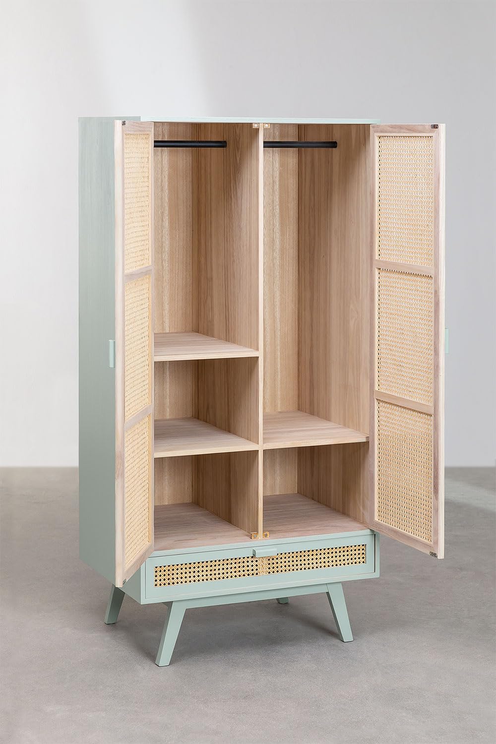 Sklum Ralik Colors armadio in legno con cassetto rattan