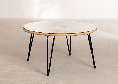 Sklum Kuman tavolino giardino rotondo rattan naturale Ø90 cm
