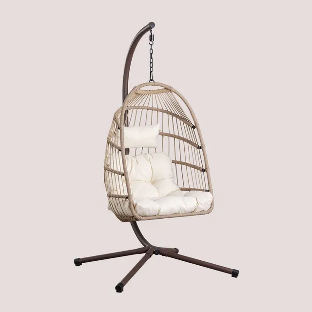 Sklum Anoop Poltrona Sospesa da Giardino con Base Rattan