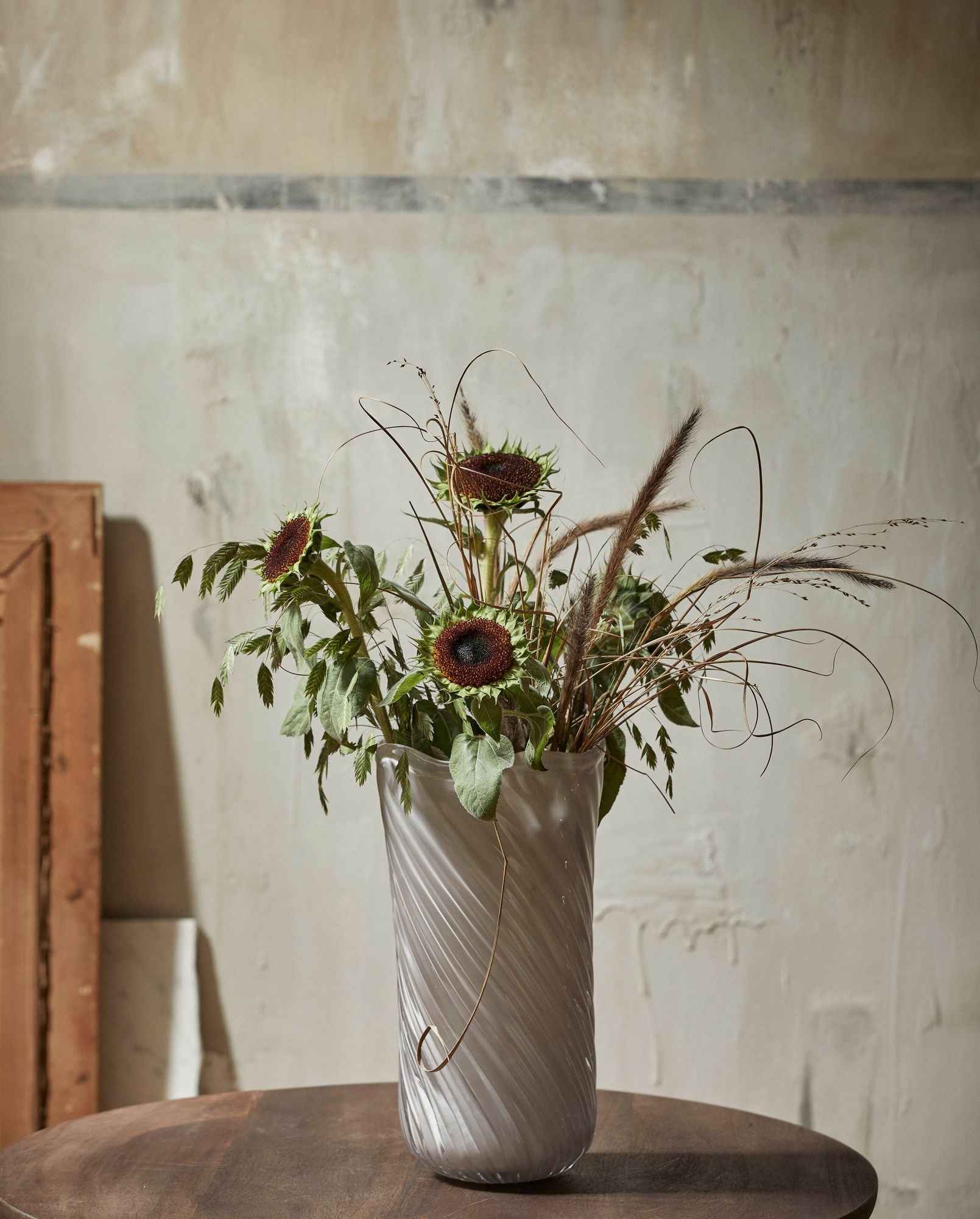 Bambua Helle vase vaso vetro bianco sporco