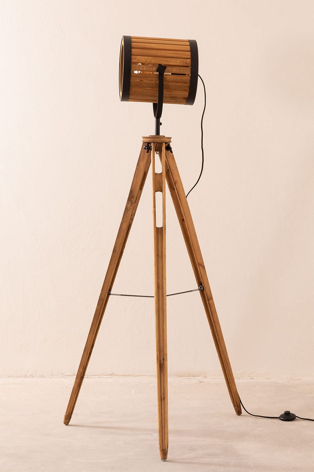 Sklum Bamb lampada da terra treppiede black natural 160 cm