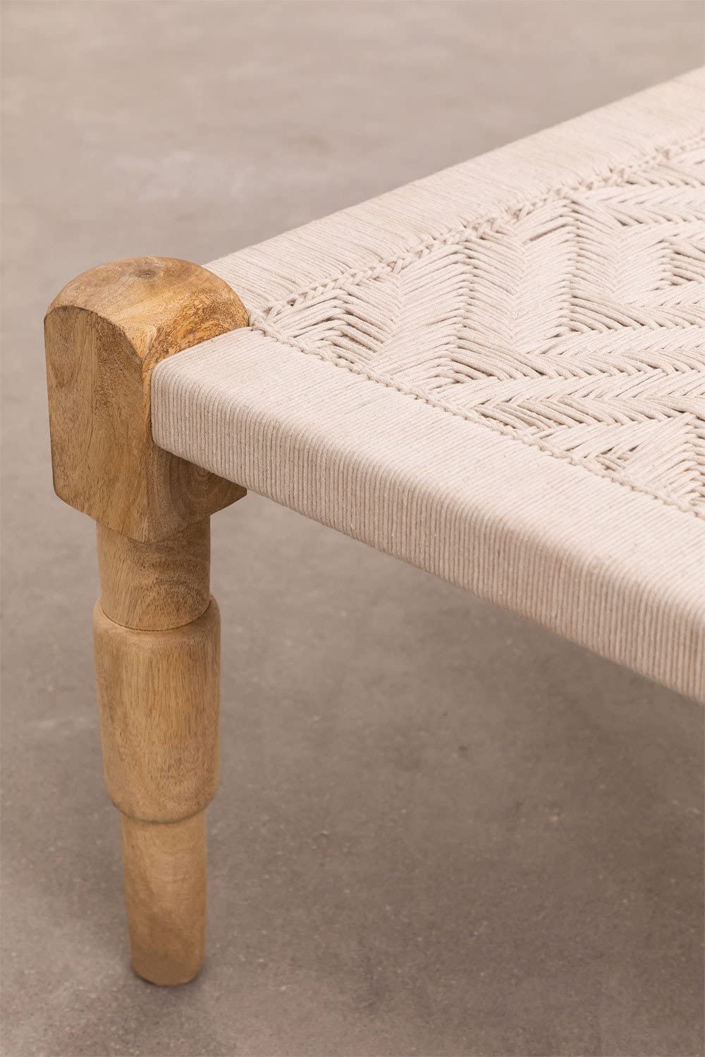 Sklum Kiron 120 cm tavolino macramè legno mango