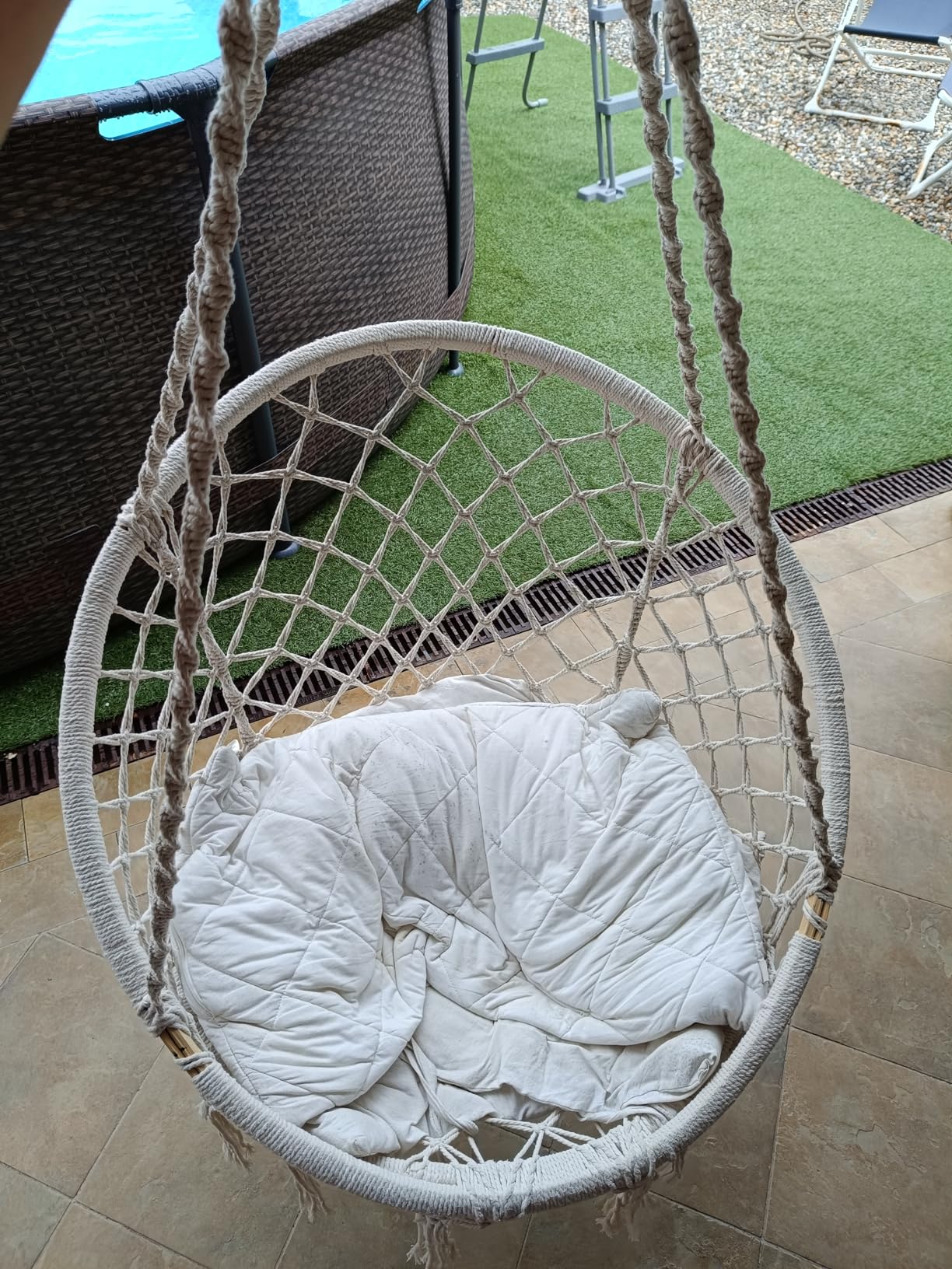 Sklum Bahli poltrona sospesa da giardino macramè 100 kg