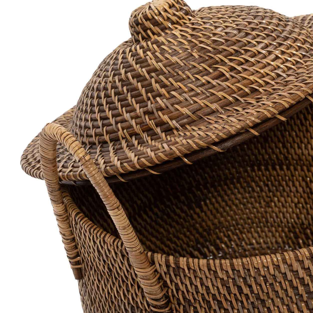 Bambua Colonial Handles cesto rattan naturale marrone