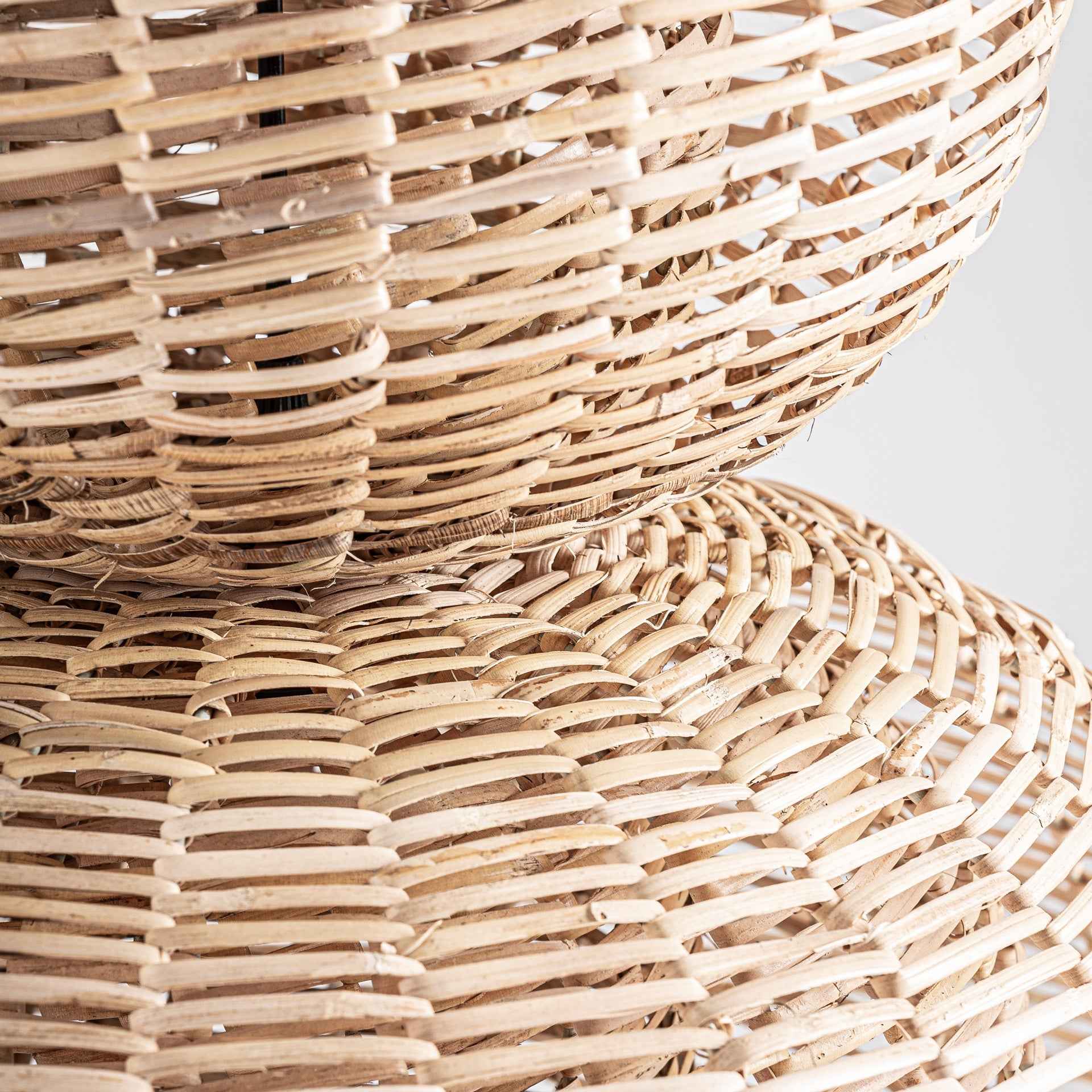Bambua Plissé applique da parete rattan doppia luce